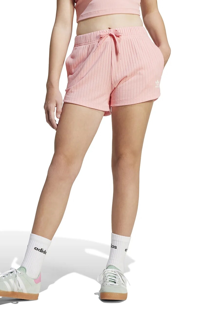 Detské krátke nohavice adidas Originals oranžová farba, s potlačou, nastaviteľný pás JC8434