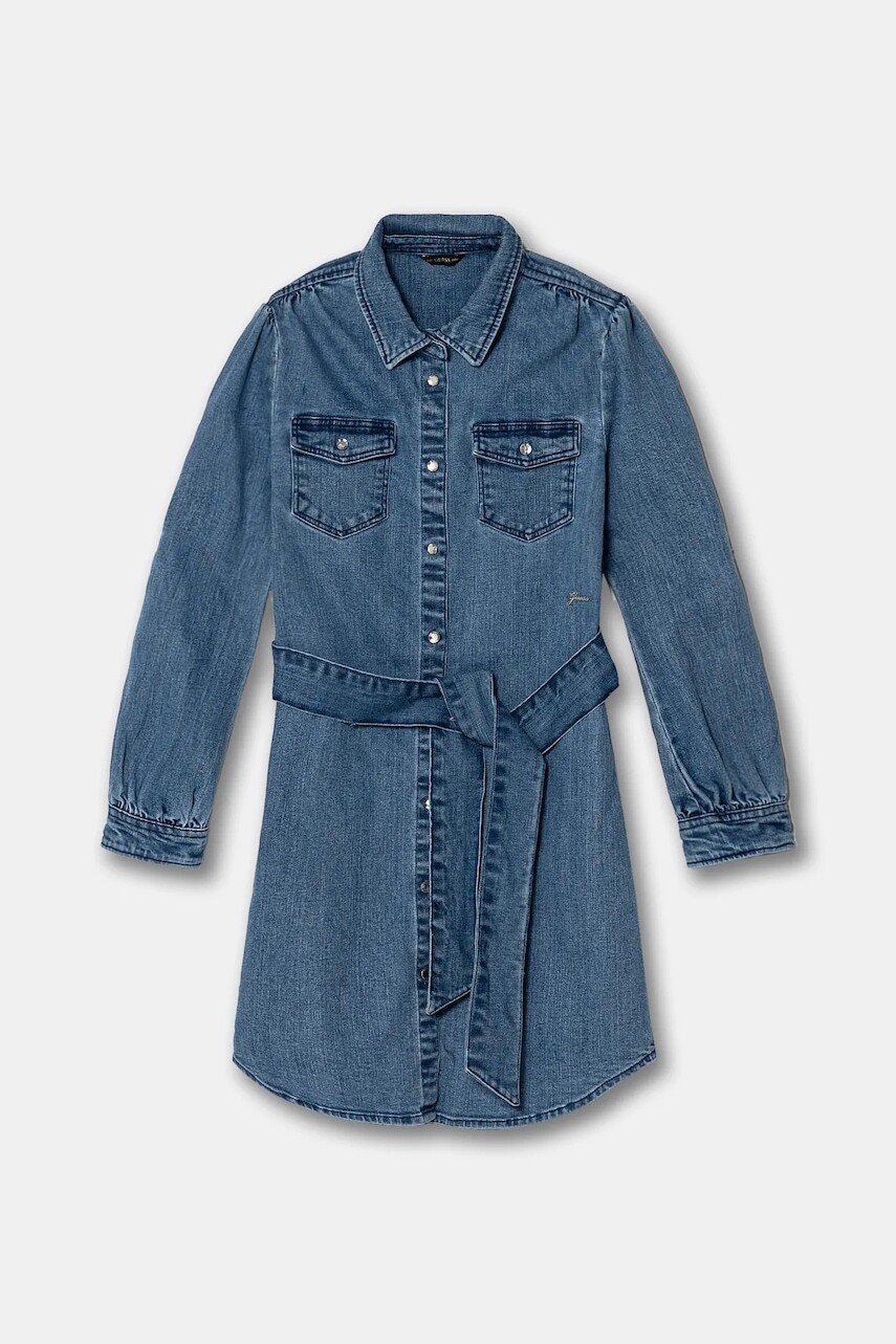 Dievčenské rifľové šaty Guess mini, rovný strih, J5RK50 D4HB0