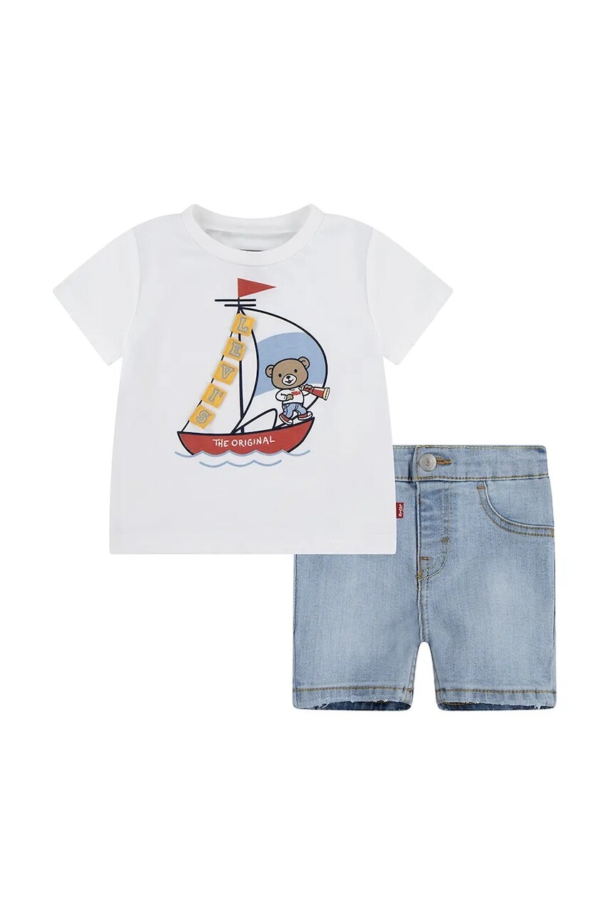 Sada pre bábätká Levi's LEVI 3D SAILING DENIM SET biela farba, 6EM326