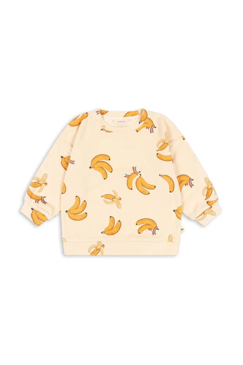 Detská mikina Konges Sløjd ITTY SWEAT SHIRT GOTS béžová farba, s potlačou, KS102598