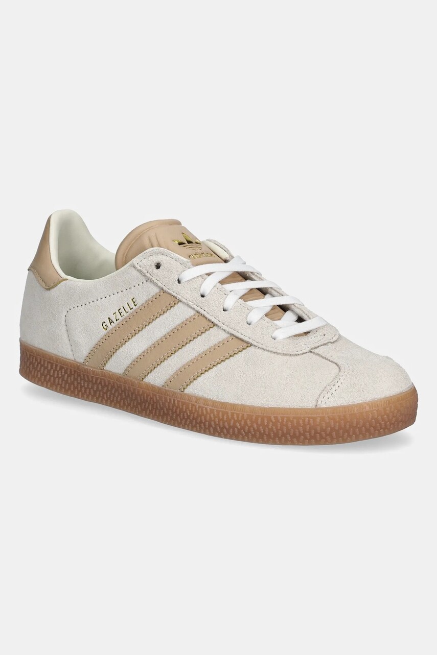 Detské tenisky adidas Originals GAZELLE béžová farba, IH7506