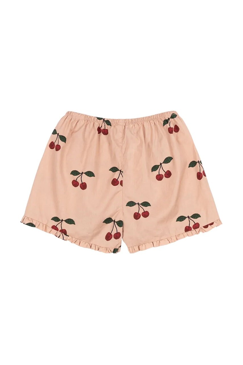 Detské bavlnené šortky Konges Sløjd VERBENA SHORTS GOTS ružová farba, s potlačou, KS102298