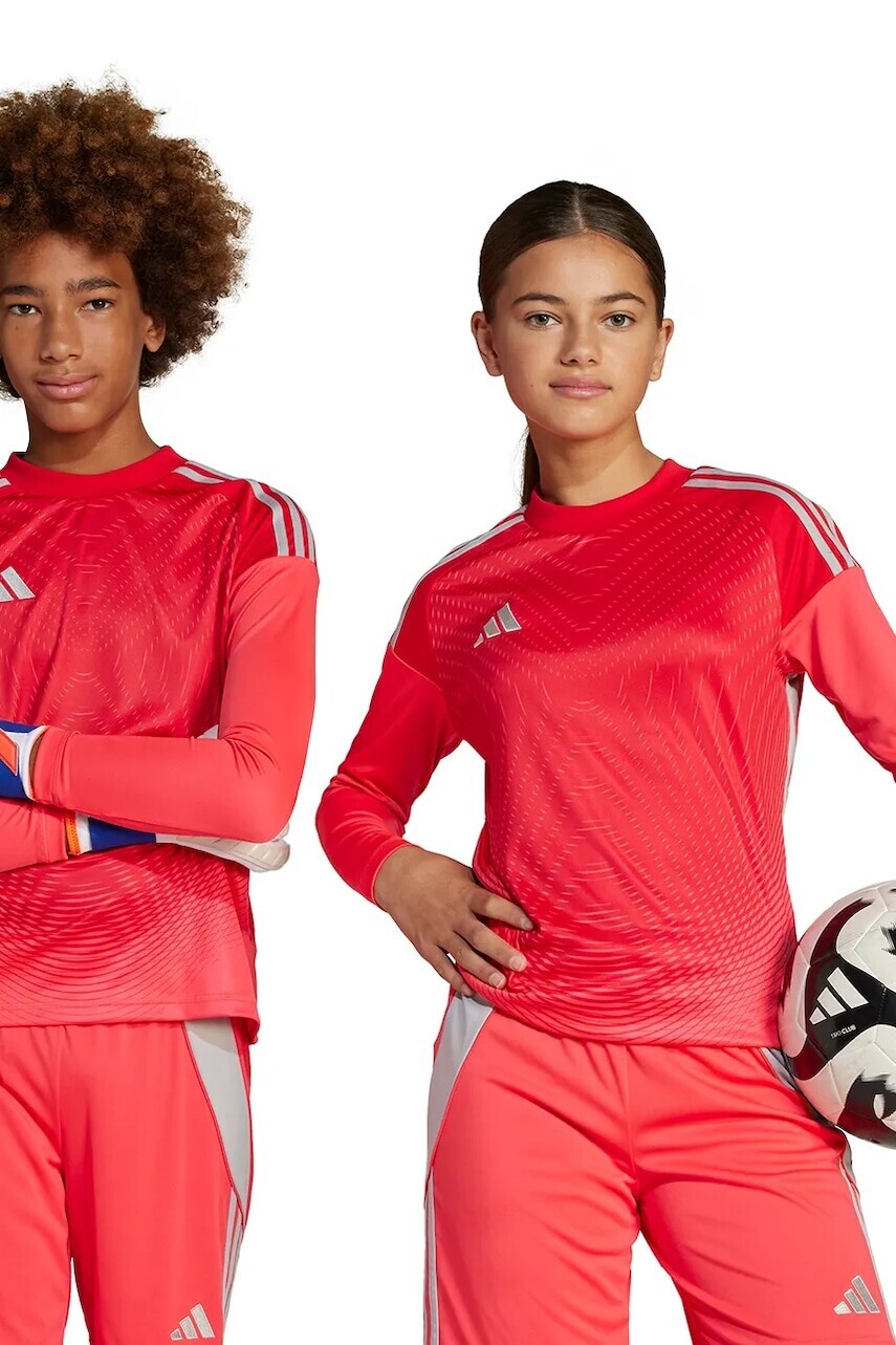 Detské tričko s dlhým rukávom adidas Performance červená farba, JJ1932