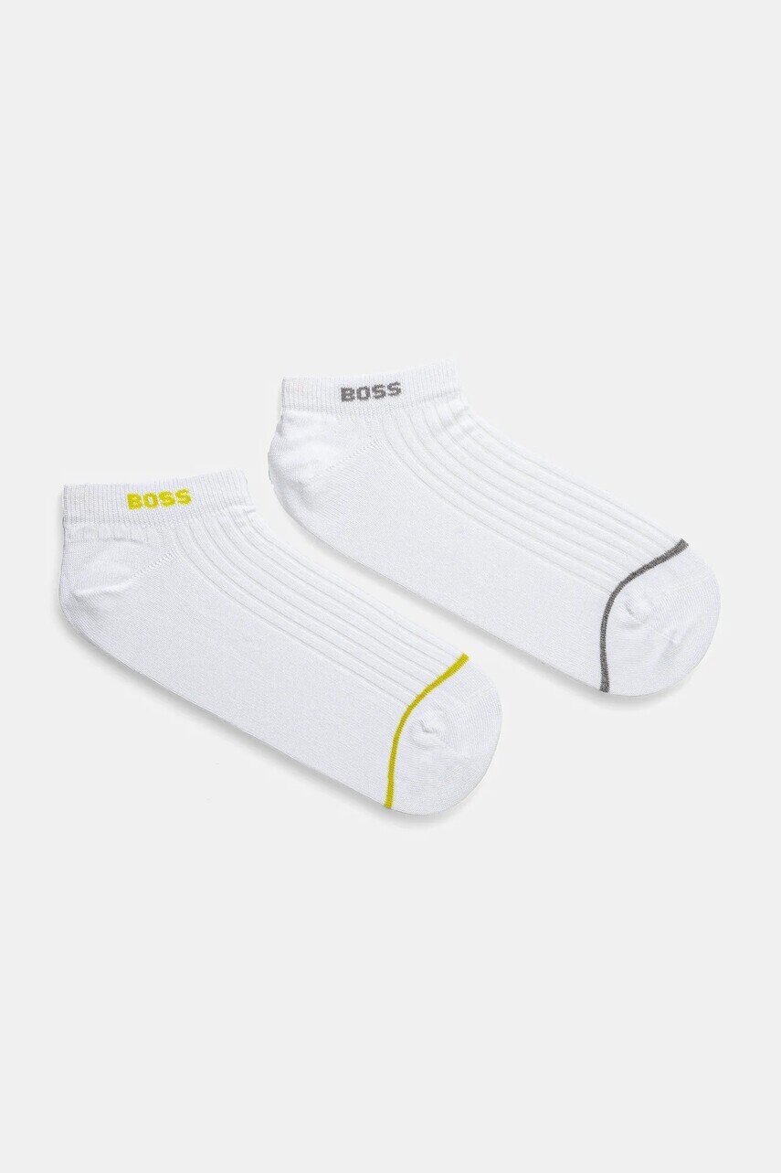 Ponožky BOSS 2-pak pánske, biela farba, 50537517