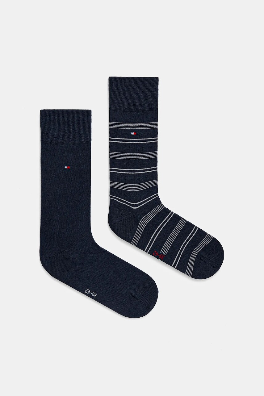 Ponožky Tommy Hilfiger 2-pak pánske, tmavomodrá farba, 701232601