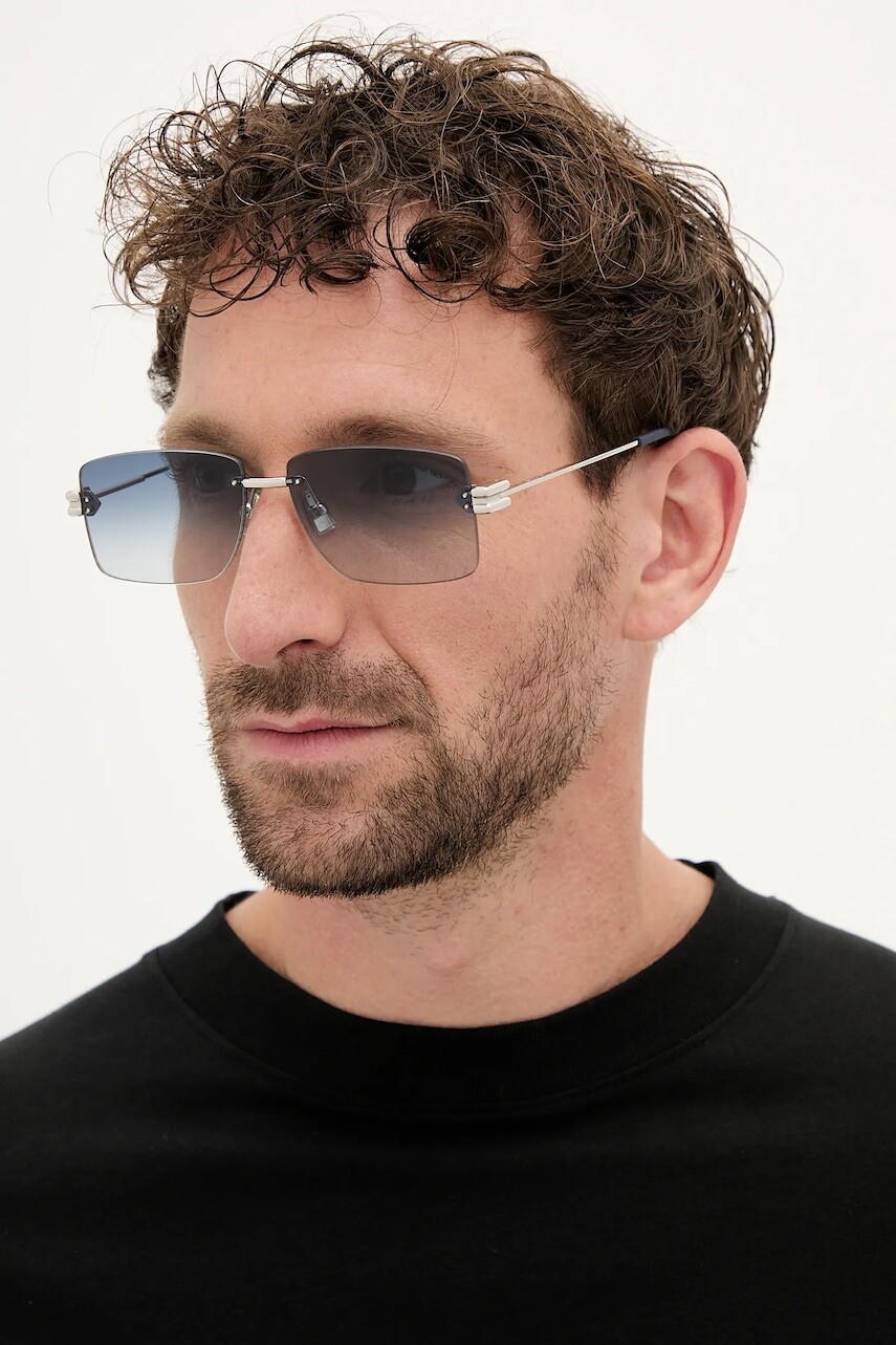 Slnečné okuliare Bottega Veneta pánske, strieborná farba, BV1126S