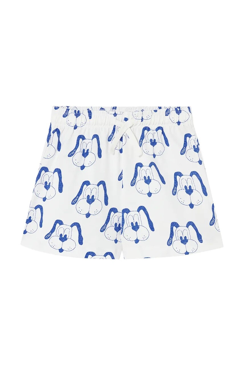 Detské bavlnené šortky Tinycottons DOGS SHORT béžová farba, vzorované, SS25-461