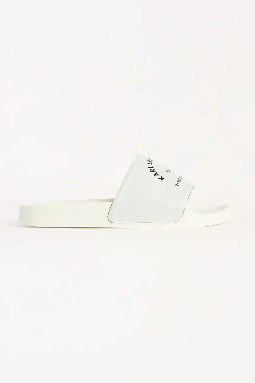 Šľapky Karl Lagerfeld KONDO 2.0 dámske, biela farba, KL80908A