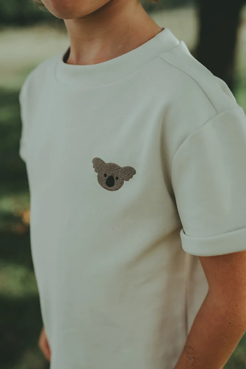 Detské bavlnené tričko Donsje Jarne T-shirt Koala béžová farba, jednofarebné, 4081802