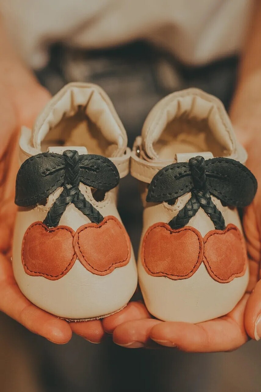 Kožené topánky pre bábätká Donsje Nanoe Shoes Cherry béžová farba, 1005015
