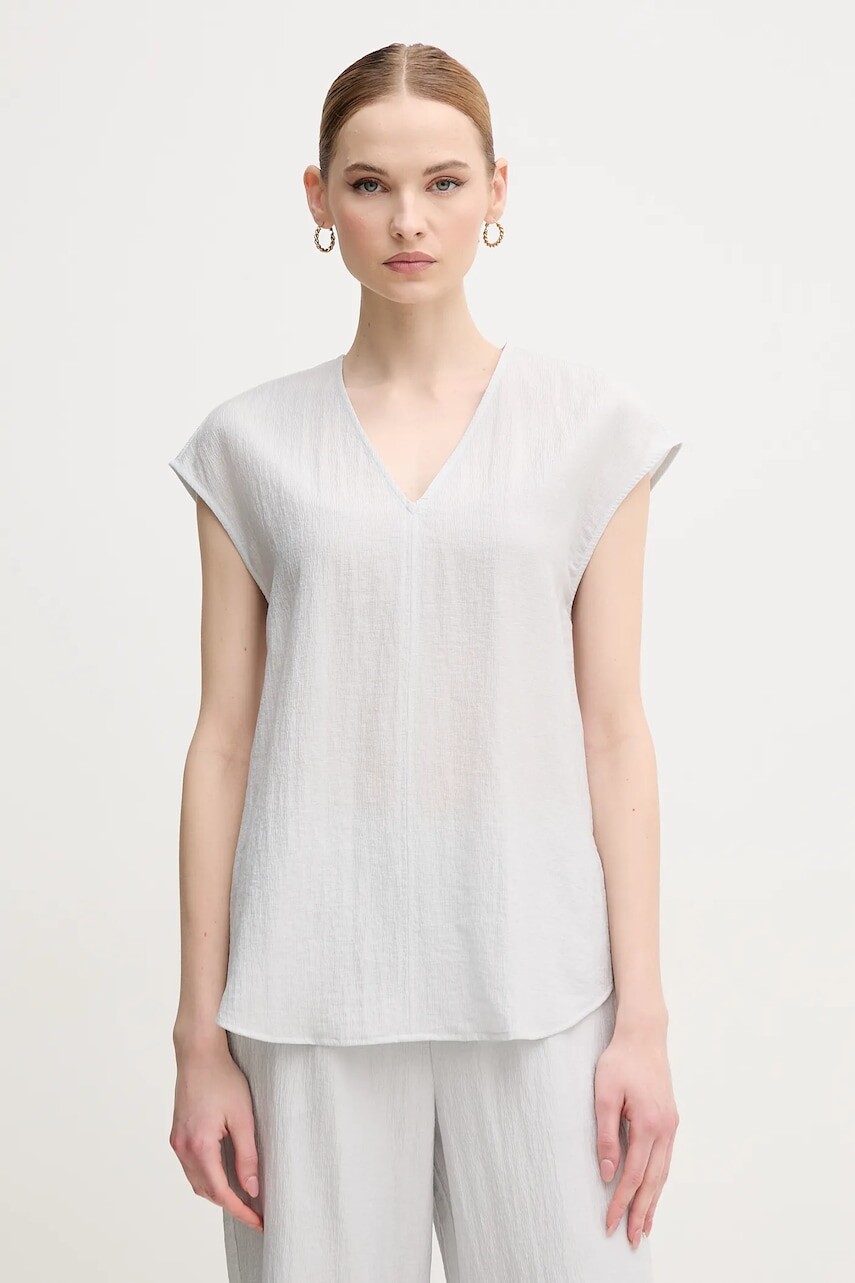 Blúzka Calvin Klein dámska, šedá farba, jednofarebná, K20K208210