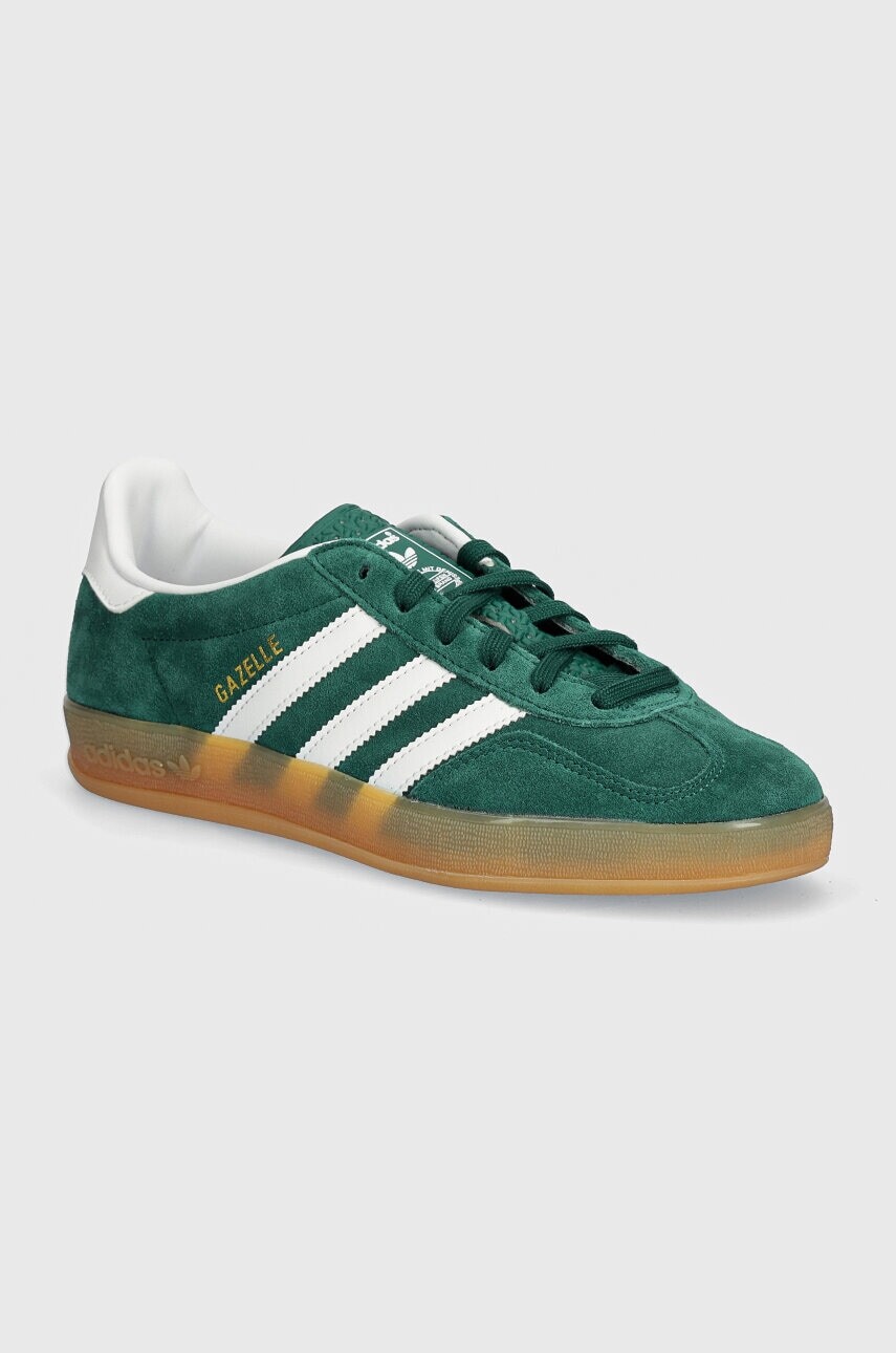 Semišové tenisky adidas Originals Gazelle Indoor zelená farba, JI2062