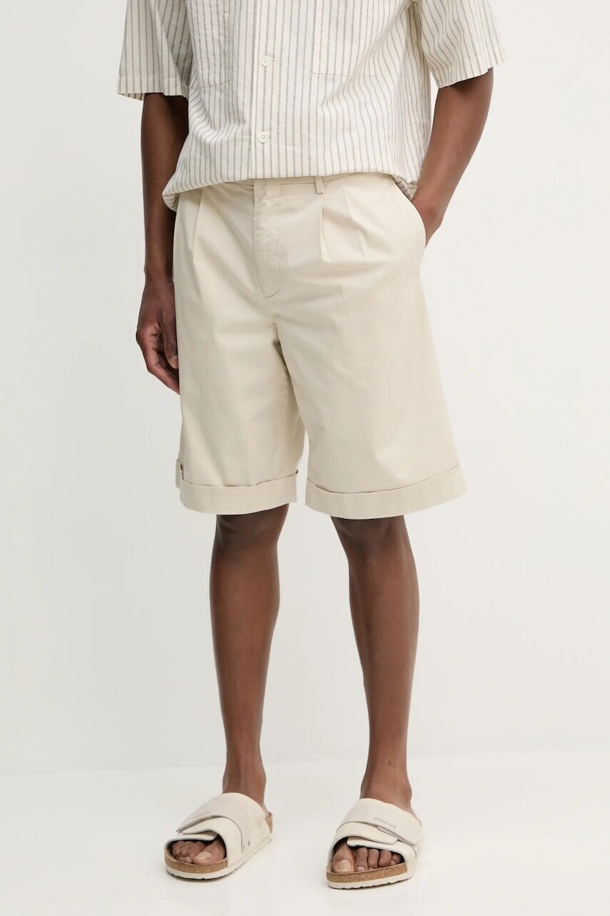 Šortky BARENA VENEZIA Camicia Mola pánske, béžová farba, PAU5095.2672