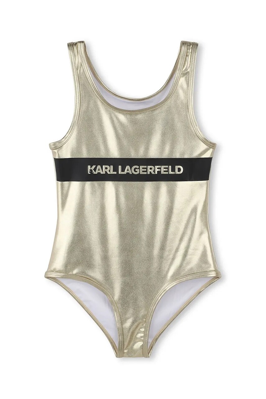Jednodielne detské plavky Karl Lagerfeld zlatá farba, Z30442