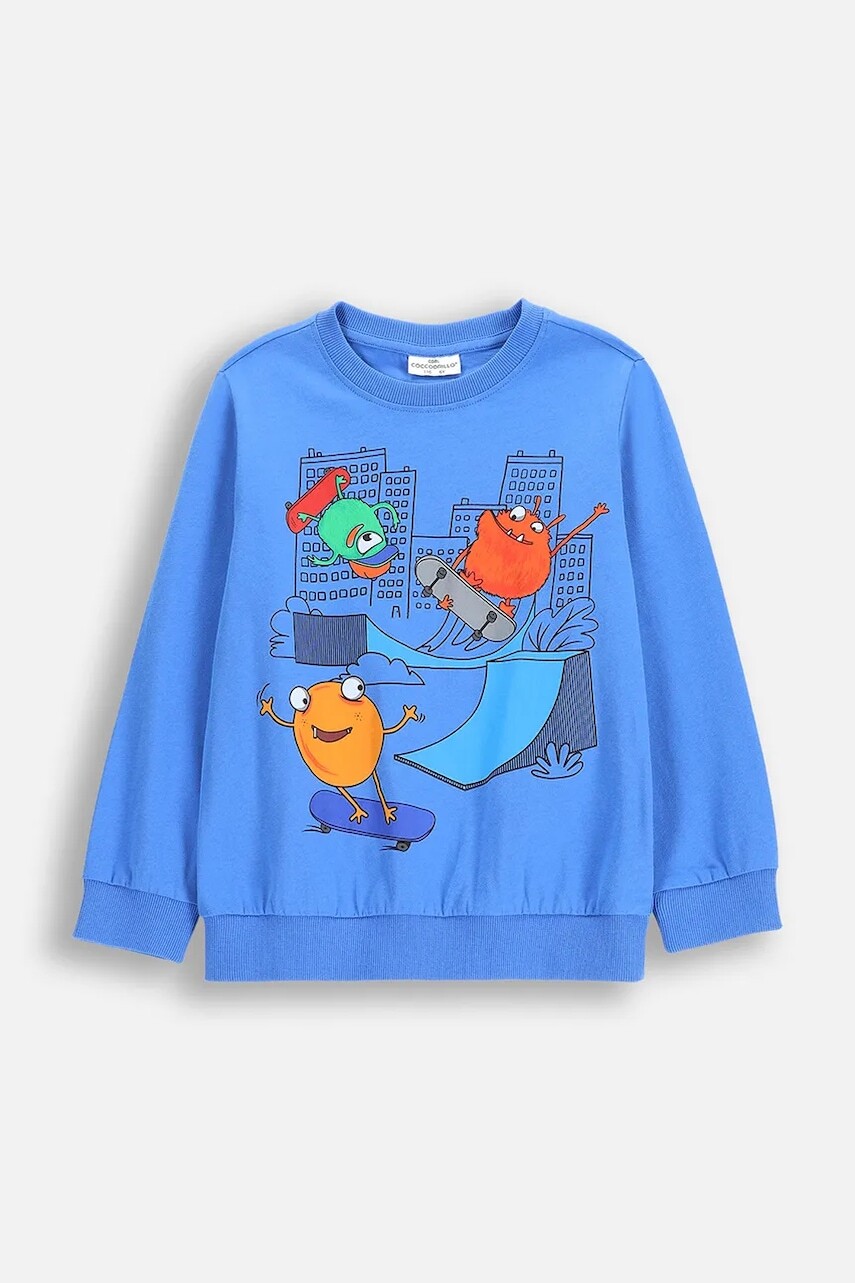 Detská bavlnená mikina Coccodrillo s potlačou, EVERYDAY BOY