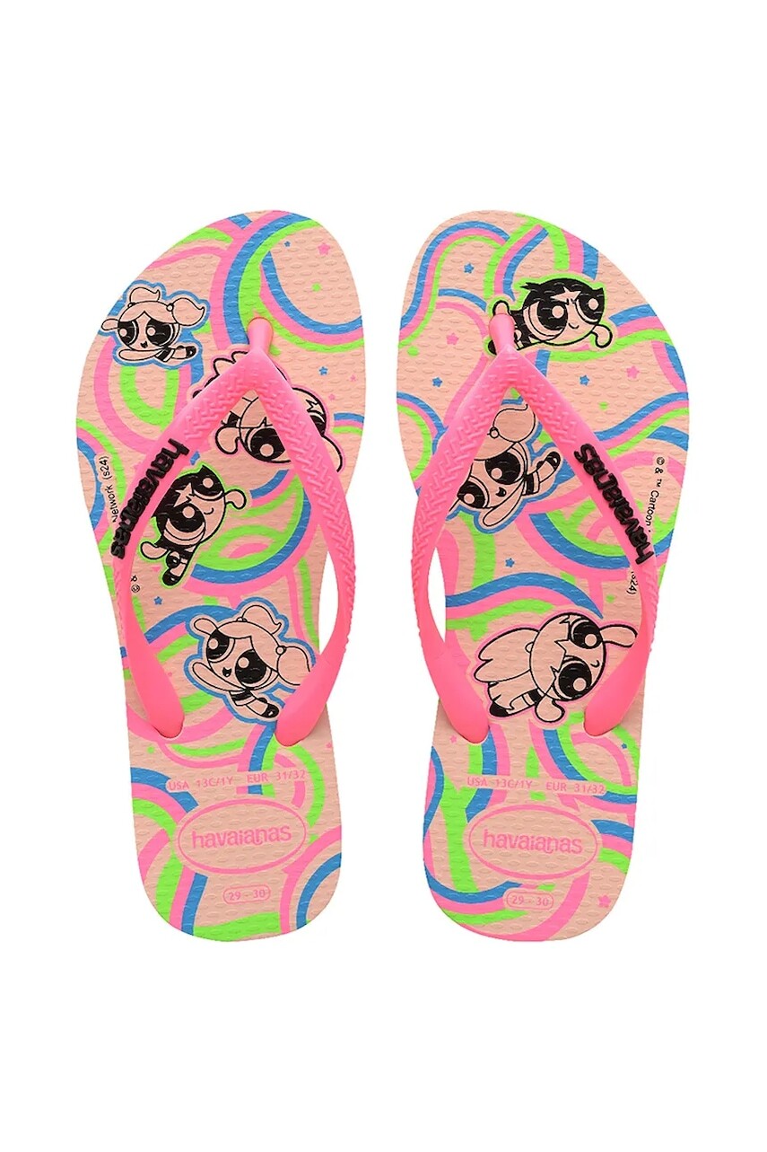 Detské žabky Havaianas KIDS SLIM POWERPUFF GIRLS ružová farba, 4149886