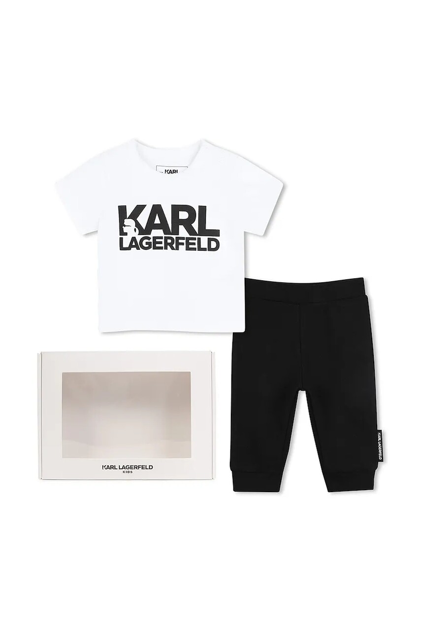 Detská bavlnená súprava Karl Lagerfeld biela farba, Z30506