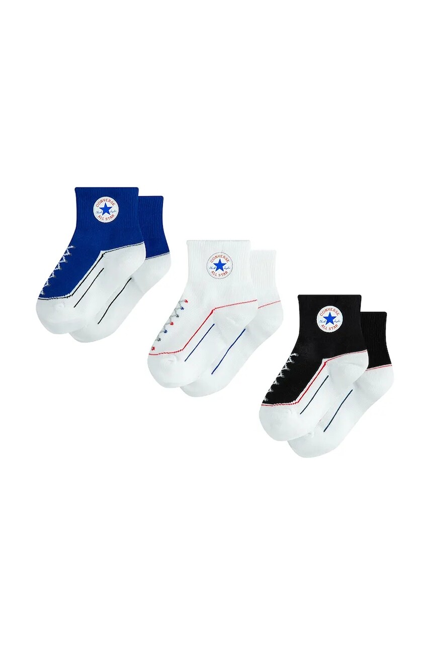 Detské ponožky Converse 3-pak biela farba, MC0172