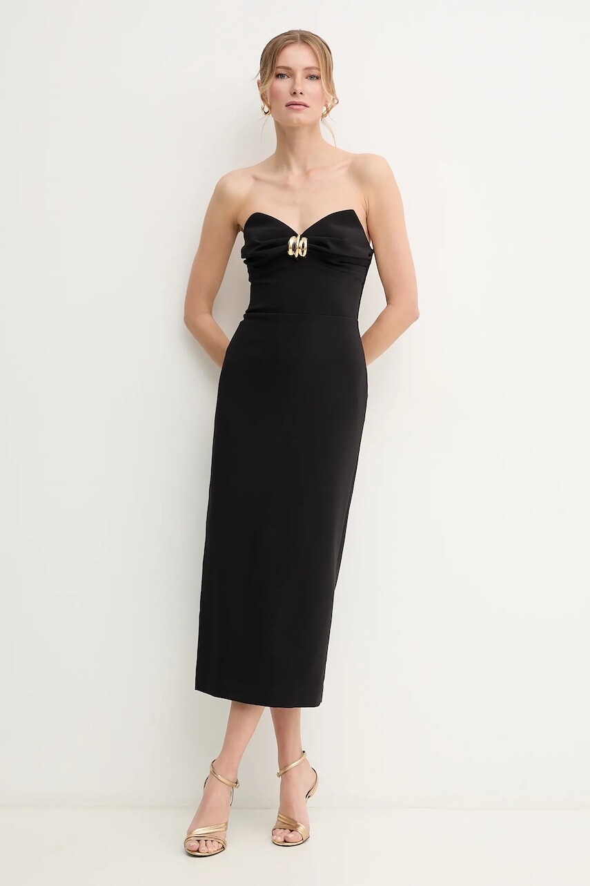 Šaty Elisabetta Franchi čierna farba, mini, priliehavé, AB76951E2