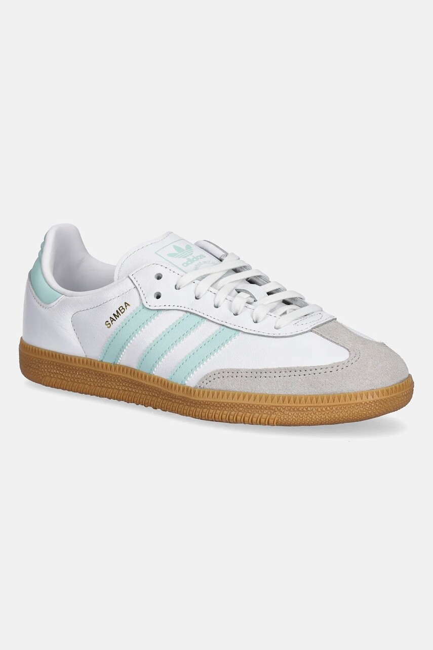 Kožené tenisky adidas Originals SAMBA OG tyrkysová farba, JP5481
