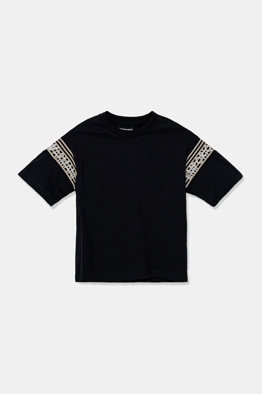 Detské tričko Emporio Armani tmavomodrá farba, s nášivkou, EB000121 AF13306