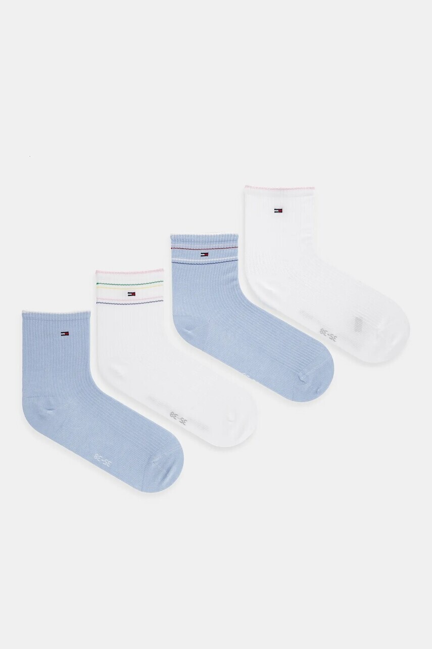 Ponožky Tommy Hilfiger 4-pak dámske, biela farba, 701235888