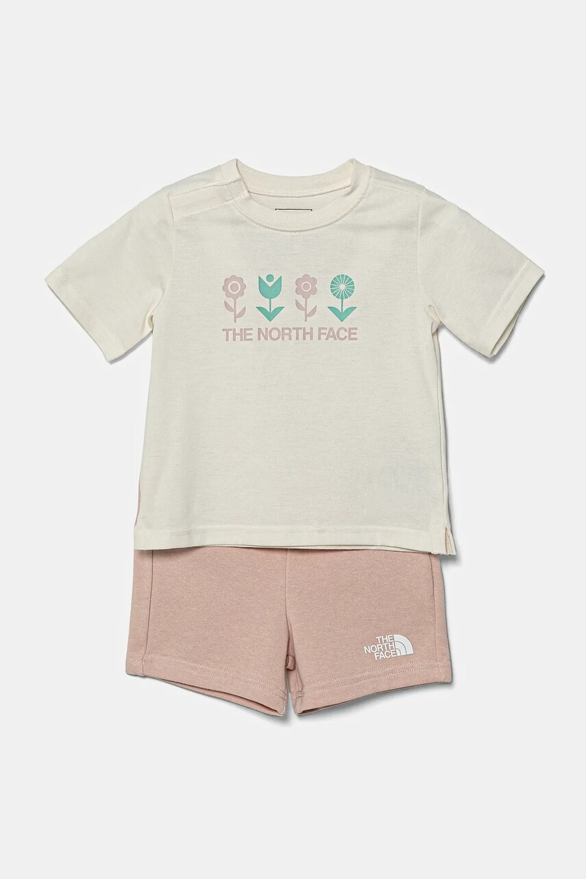 Sada pre bábätká The North Face BABY COTTON SUMMER SET- GRAPHIC béžová farba, NF0A8BA3BQZ1