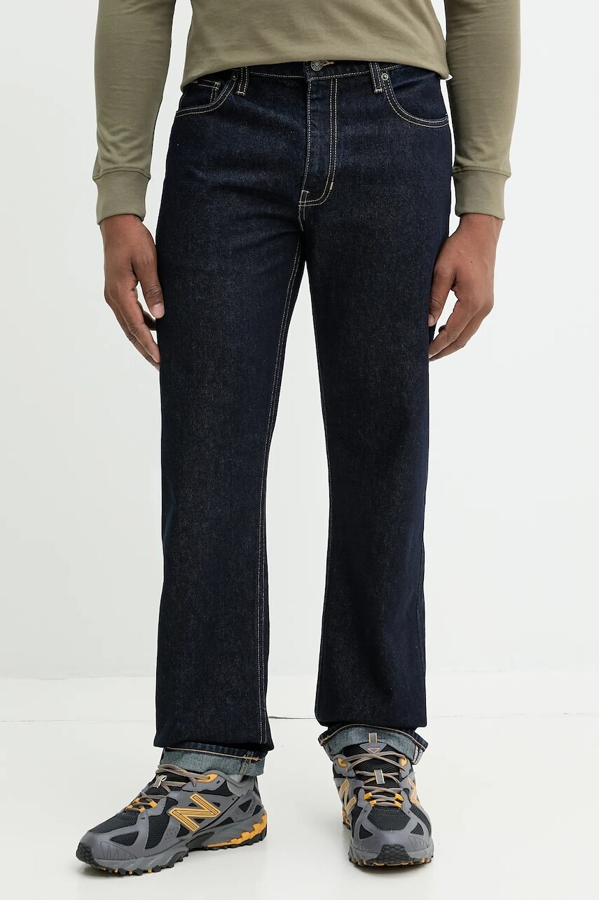 Bavlnené nohavice Guess Jeans pánske, tmavomodrá farba, strih chinos, M4BA80 D5HS1