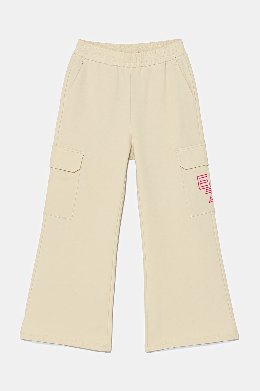 Detské tepláky EA7 Emporio Armani béžová farba, jednofarebné, 7G000051 AF13135