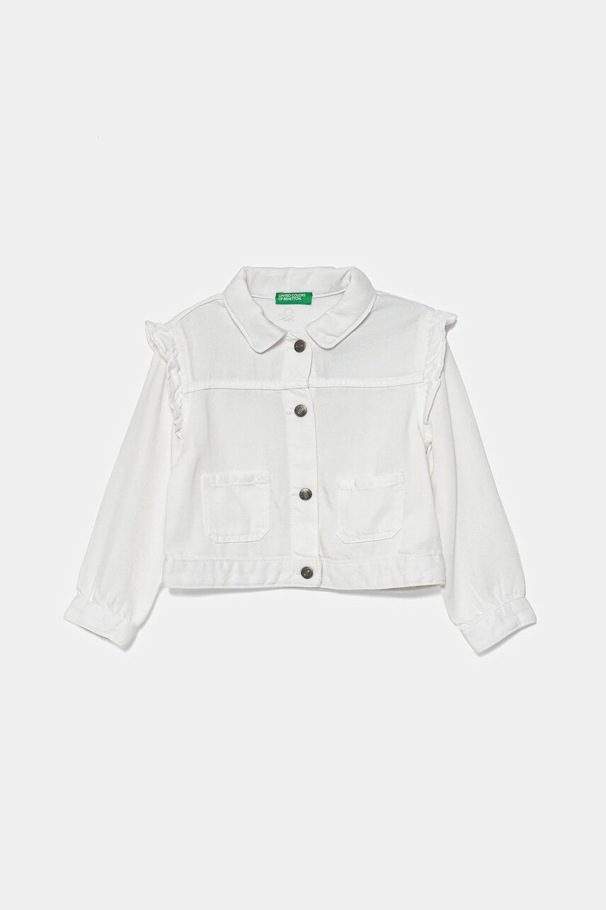 Detská bunda United Colors of Benetton biela farba, 21AQGN03Q