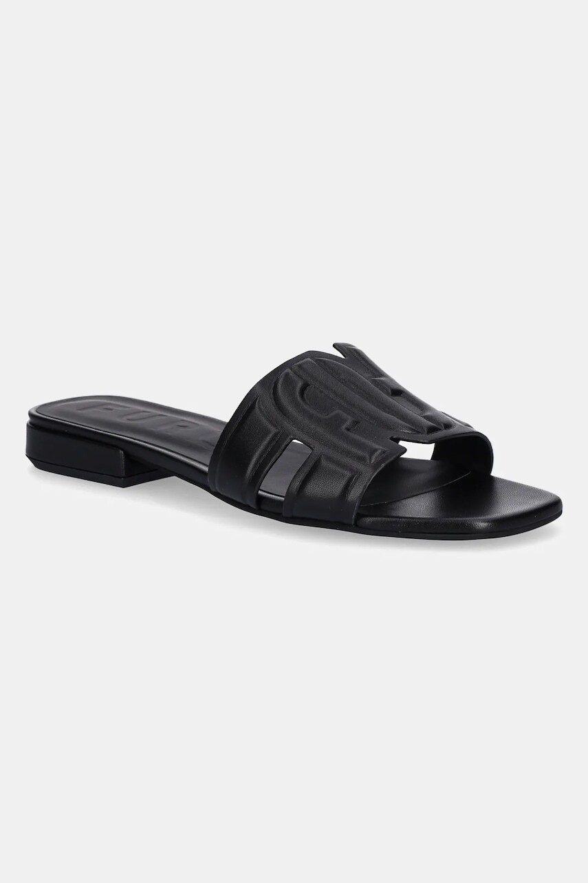 Kožené šľapky Furla Summer Mule dámske, čierna farba, YJ34SUM X30000 O6000