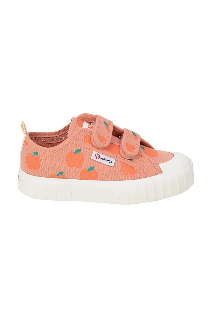 Detské tenisky Tinycottons APPLES SNEAKERS X SUPERGA oranžová farba, SS25-902