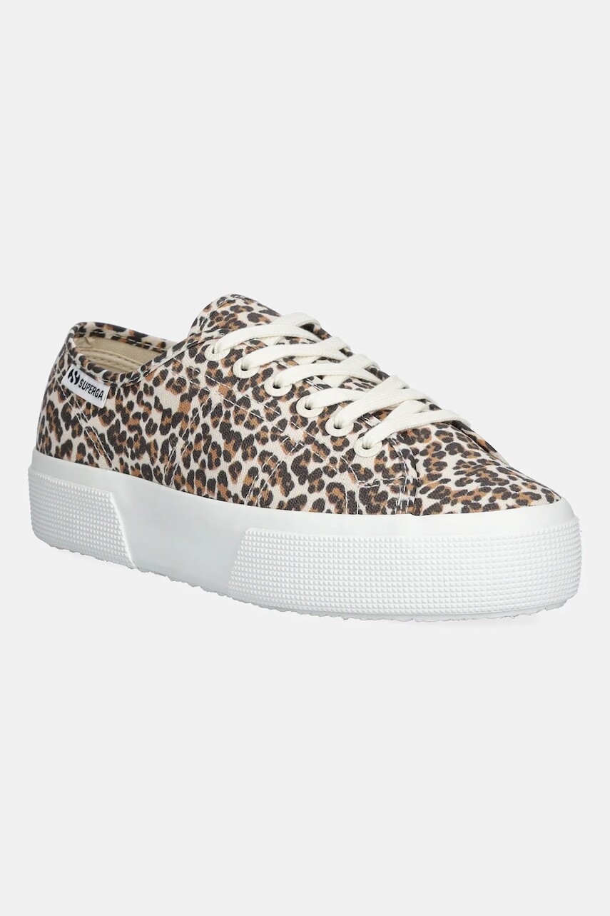 Tenisky Superga PLATFORM LEOPARD PRINT LE hnedá farba, S2137ZW