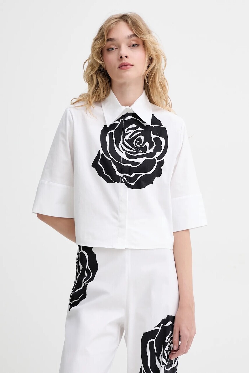 Košeľa Blugirl Blumarine biela farba, regular, s klasickým golierom, RA5044.T2993