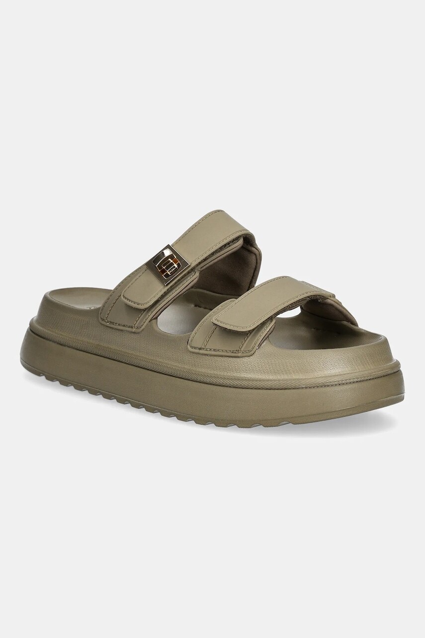 Šľapky Steve Madden Bigschmona-J zelená farba, na platforme, SM11003858