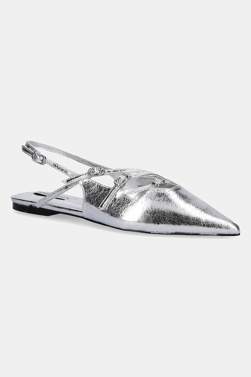 Baleríny Steve Madden Cianna strieborná farba, s otvorenou pätou, SM11003709