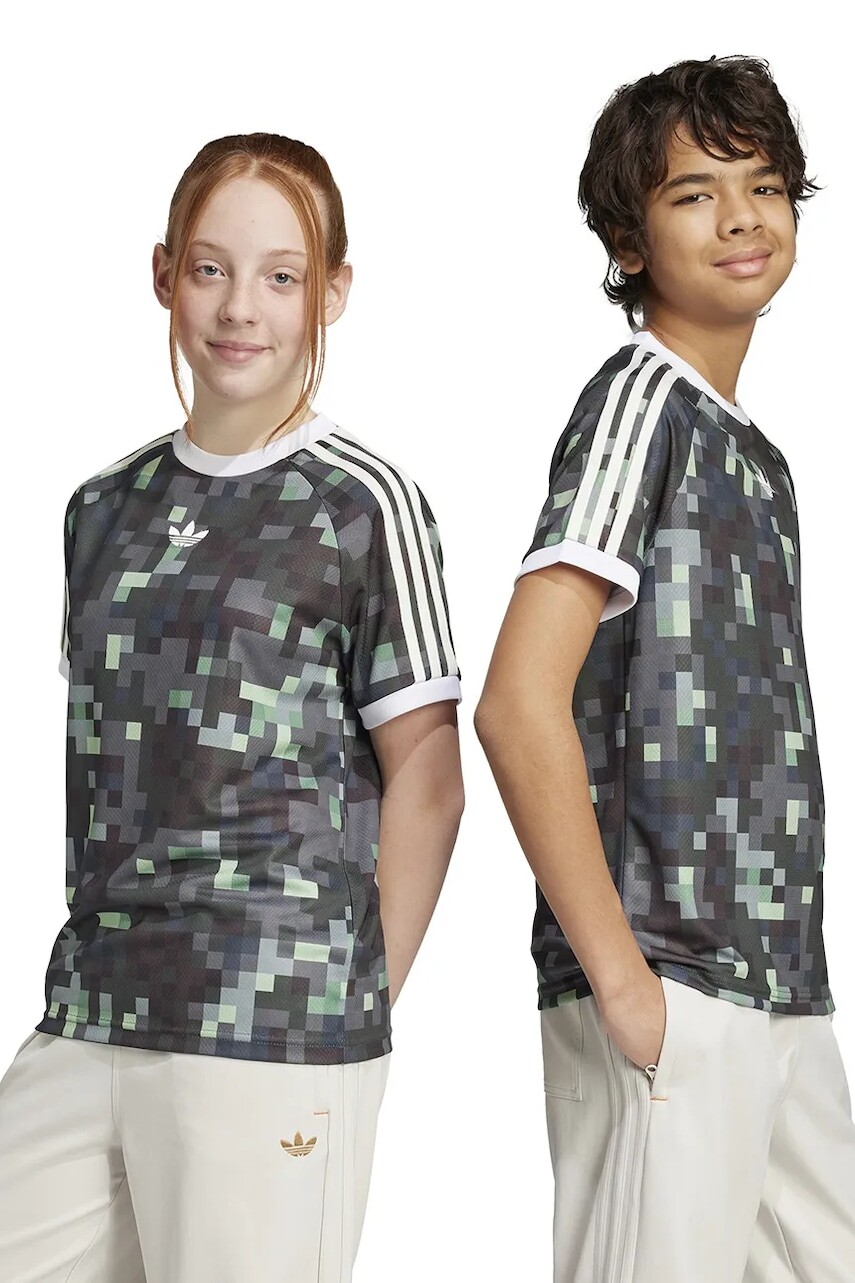 Detské tričko adidas Originals zelená farba, vzorované, JZ9939
