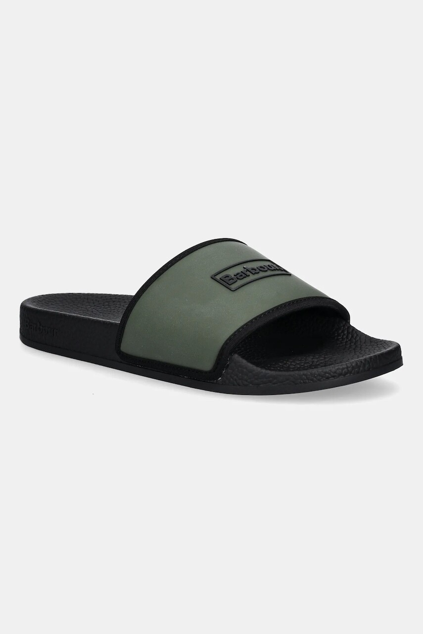 Šľapky Barbour Cresswell zelená farba, MBS0020GN51