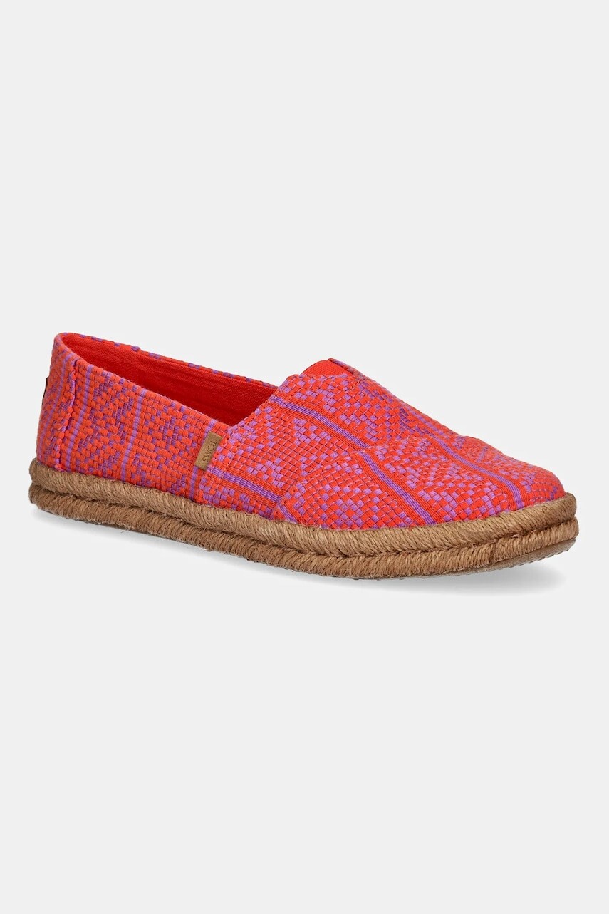 Espadrilky Toms DIAMOND GLOBAL červená farba, 10021885