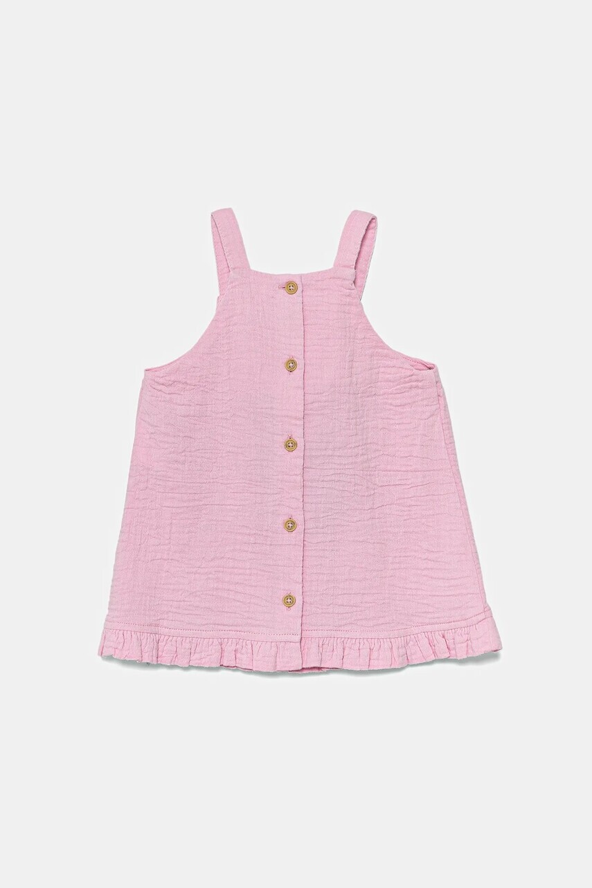 Dievčenské bavlnené šaty United Colors of Benetton ružová farba, mini, áčkový strih, 4PZQAV00Q