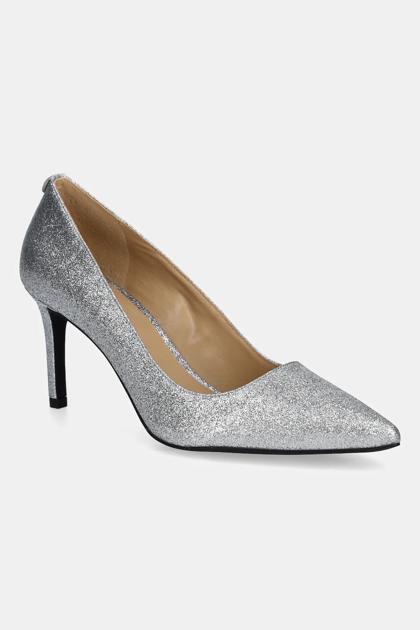 Kožené lodičky MICHAEL Michael Kors Alina strieborná farba, 40S5HNMP1M.040