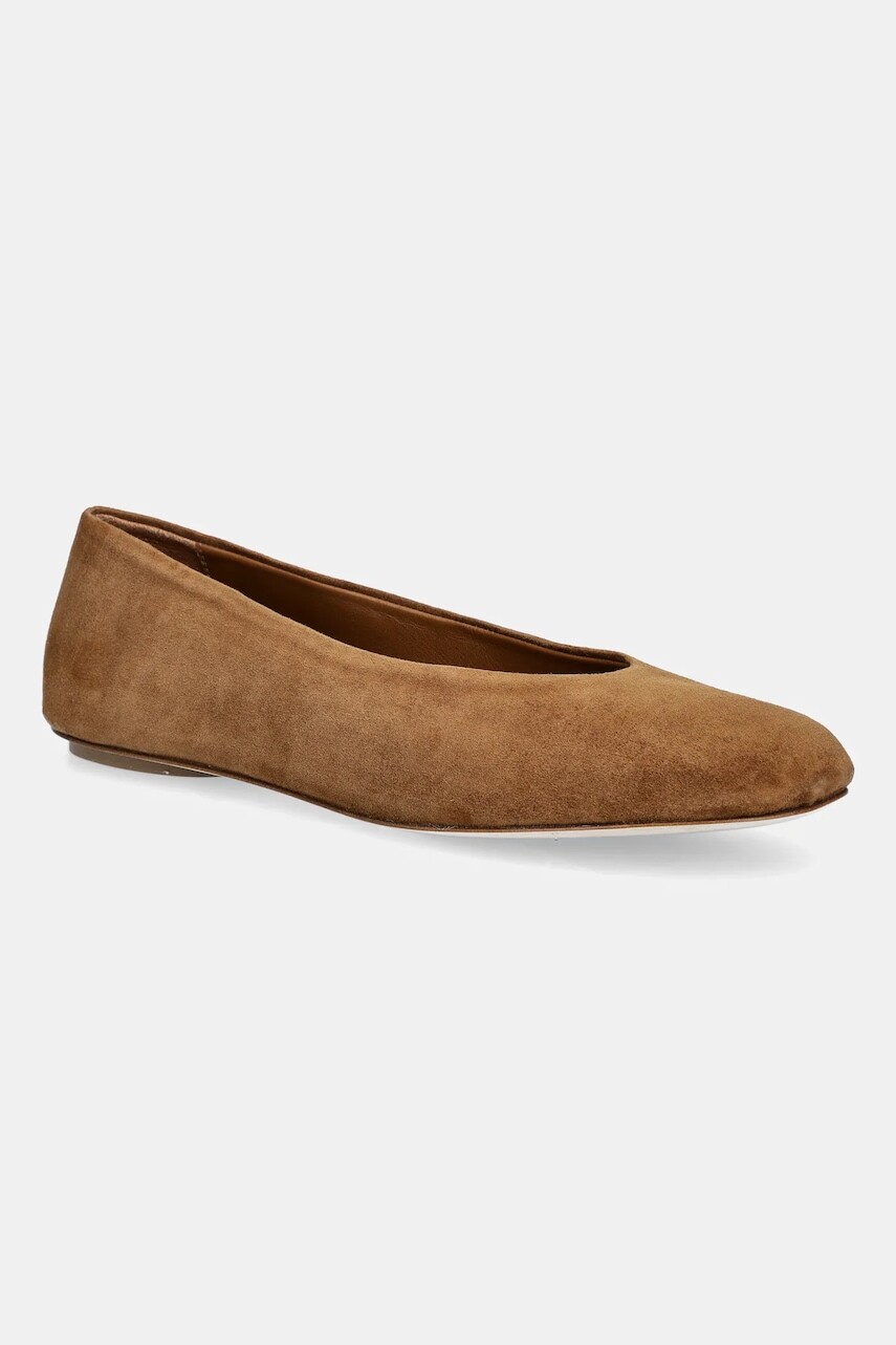 Semišové baleríny Weekend Max Mara Todisuede hnedá farba, 2525526074600