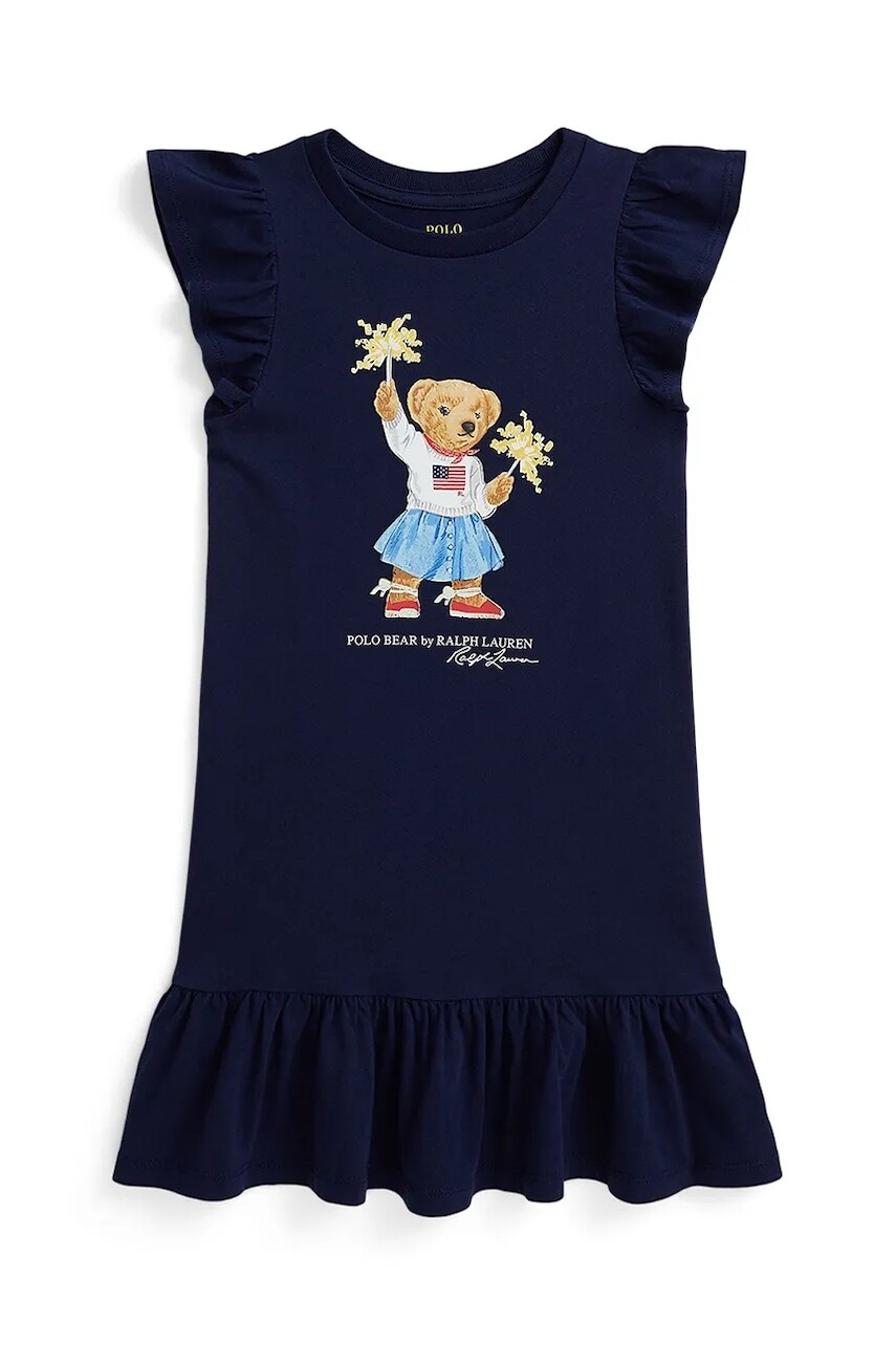 Šaty Polo Ralph Lauren tmavomodrá farba, mini, rovný strih, 312971136001