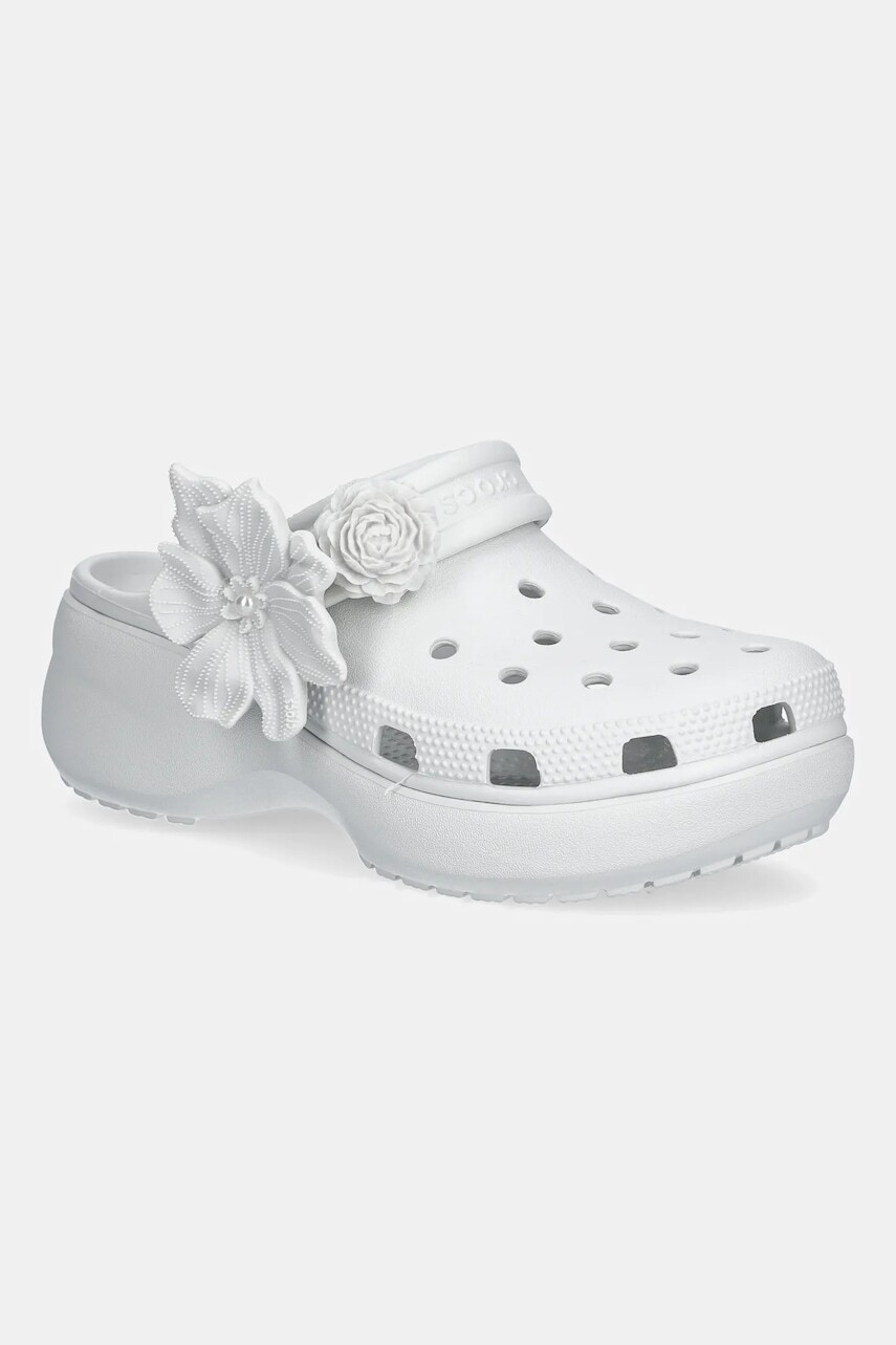 Šľapky Crocs Classic Platform Bouquet Clog šedá farba, na platforme, 211292