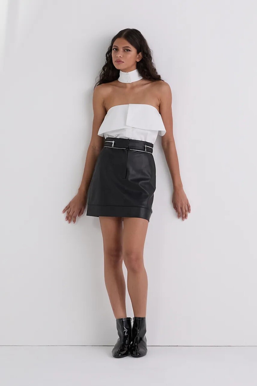 Sukňa Karl Lagerfeld čierna farba, mini, áčkový strih, A3W12014