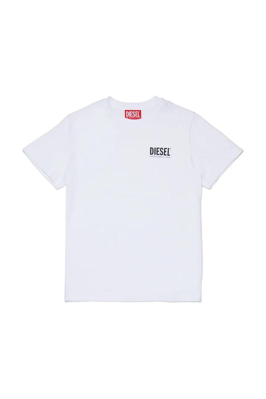 Detské bavlnené tričko Diesel UTILLO UW T-SHIRT biela farba, jednofarebné, J02504