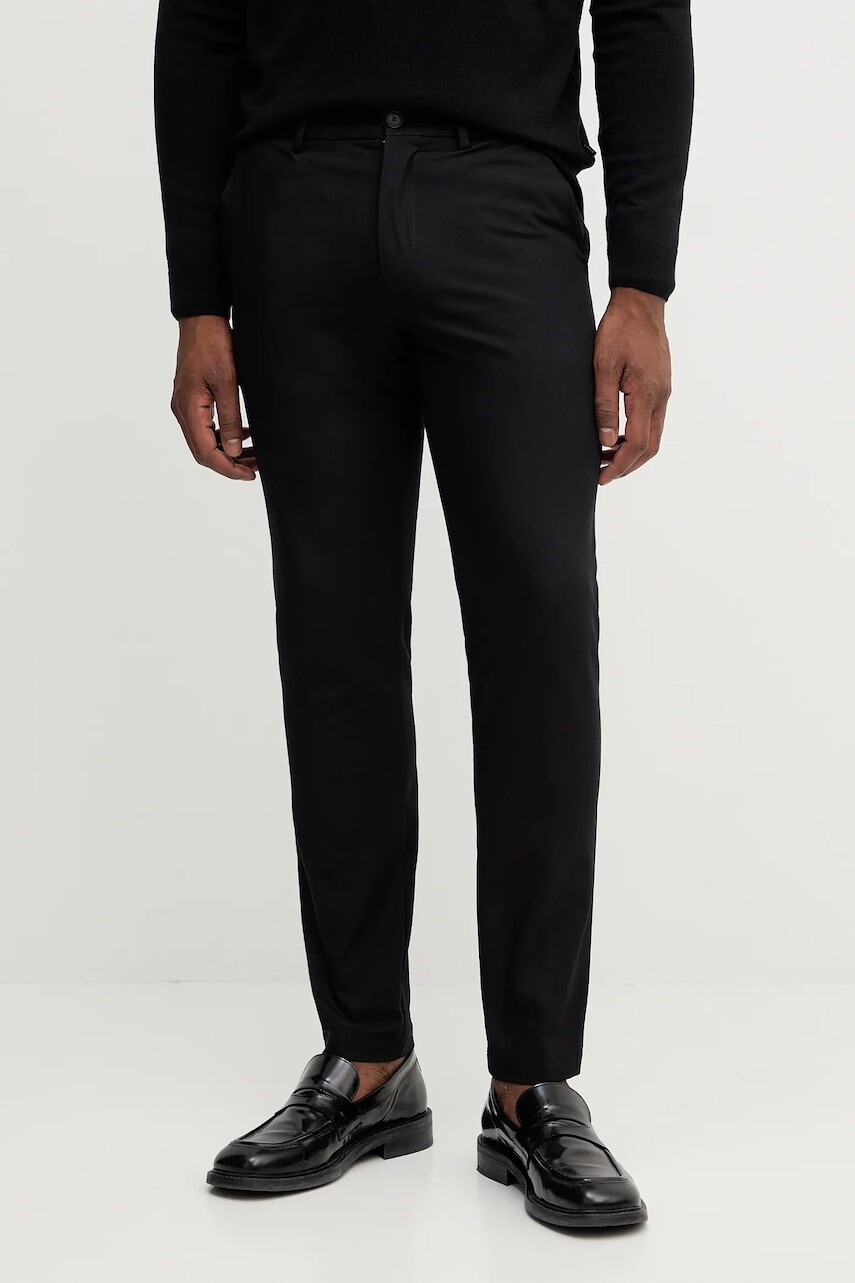 Nohavice BOSS čierna farba, strih chinos, 50543945
