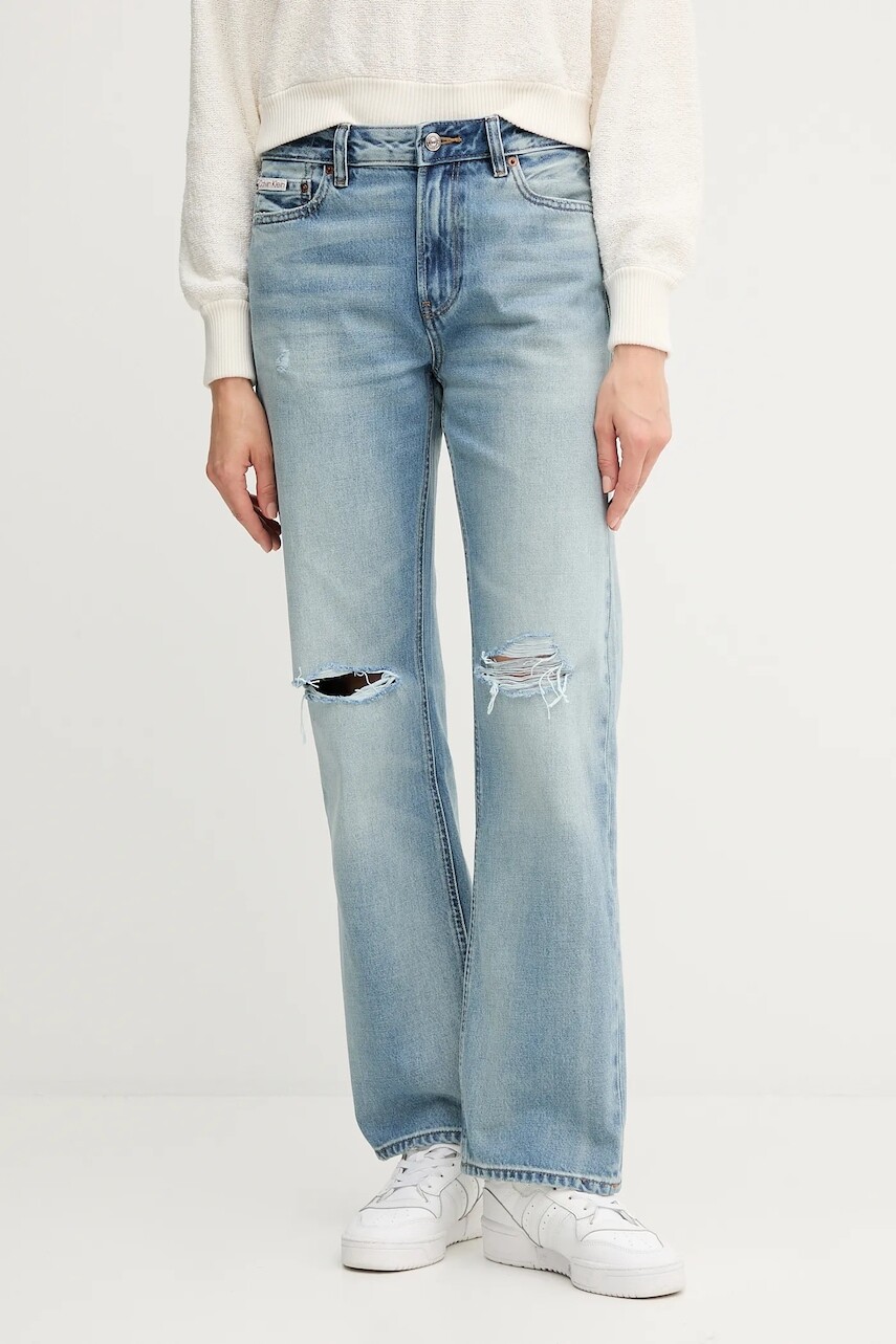 Rifle Calvin Klein Jeans stredne vysoký pás, LV047B918G