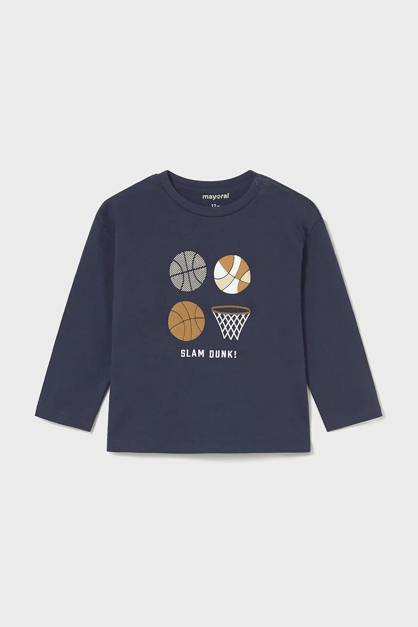 Bavlnené tričko s dlhým rukávom Mayoral tmavomodrá farba, 2060