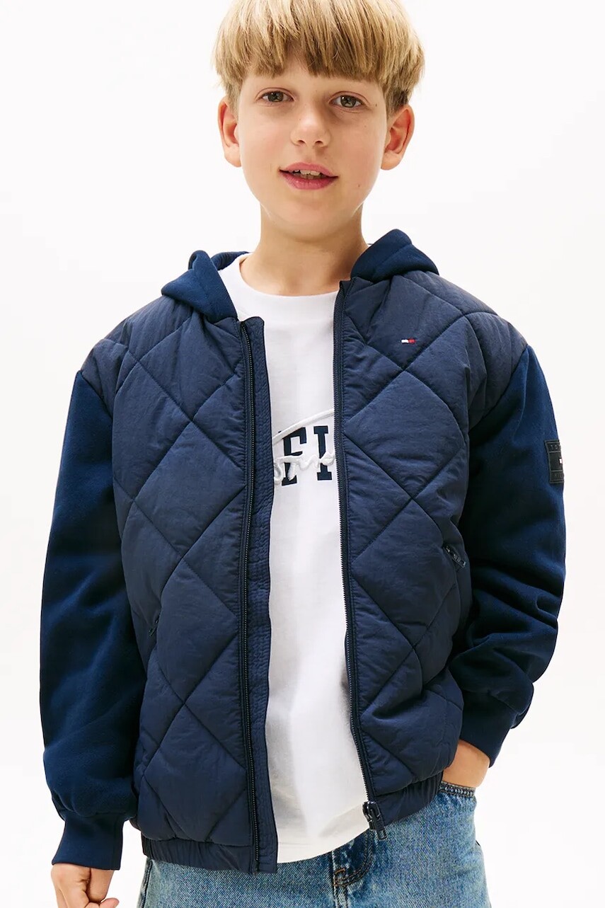 Detská bunda Tommy Hilfiger tmavomodrá farba, KB0KB09736